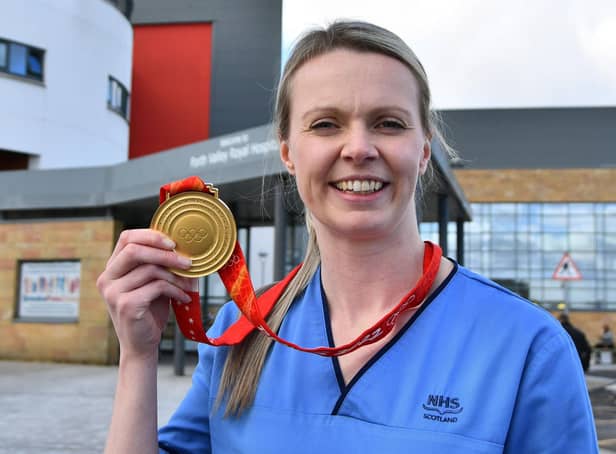 Vicky Wright returned to work at Forth Valley Royal Hospital after her gold medal success in March, but now she has decided to retire from the elite game (Picture: Michael Gillen)