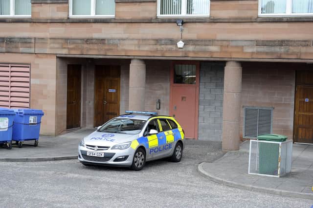 Polmont man George Merrilees appeared from custody at Falkirk Sheriff Court. Picture: Michael Gillen.