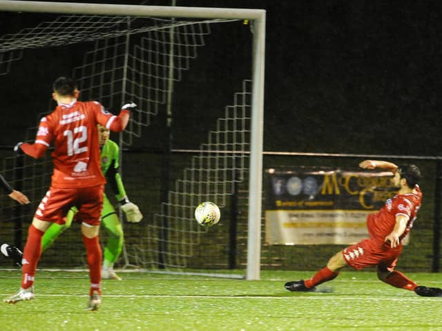 GOAL! David Morrison opens the scoring for Camelon on 20 minutes