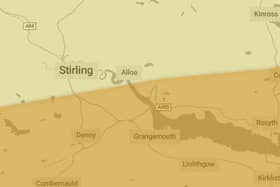 An amber warning for wind is in place for Falkirk district overnight on Sunday into Monday.  (Pic: Met Office)