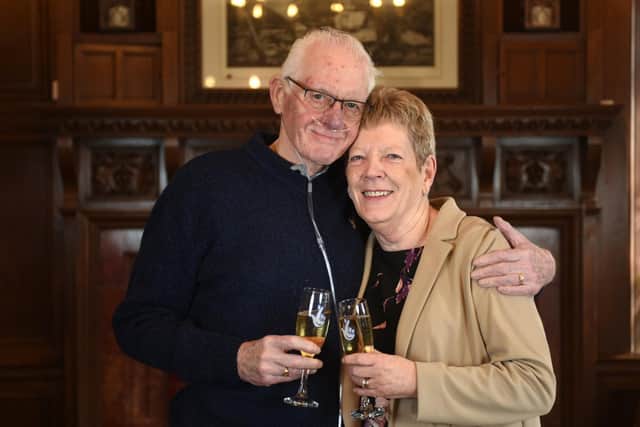 National Lottery winners Marlyn and Ian Anderson are celebrating after winning £1 million. Pic: James Chapelard