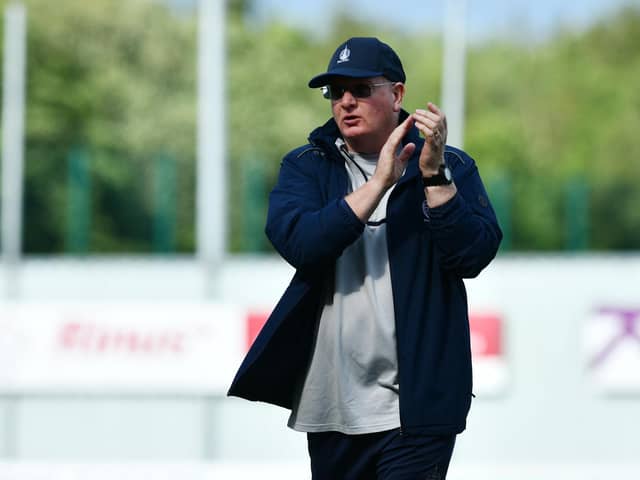 Falkirk boss John McGlynn at the end of the game against Peterhead last weekend (Photo: Michael Gillen)