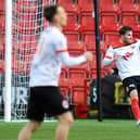 Picture Michael Gillen. 
David Goodwillie playing for Clyde FC when North Lanarkshire Leisure was the team's shirt sponsor.