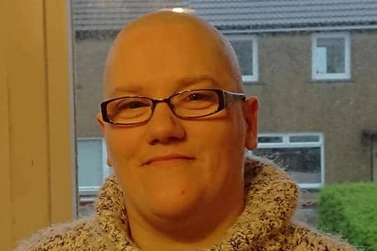 Maddiston woman Mary Reilly shaved her head in aid of Macmillan Cancer Support. Contributed