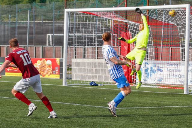 Robert Thomson's spectacular volley against Kelty was ruled out for offside (pic: Scott Louden)