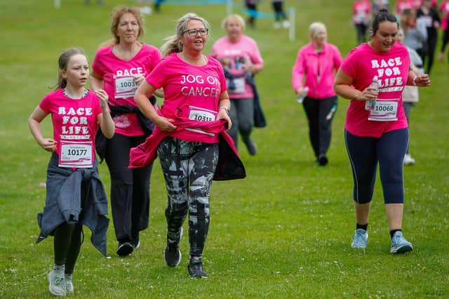 People of all ages are being encouraged to sign up for the Race for Life in Callendar Park later this year.  (Pic: Scott Louden)
