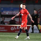 19-11-2022. Picture Michael Gillen. HAMILTON. New Douglas Park. Clyde FC v Falkirk FC. Season 2022 - 2023. Matchday 16. SPFL cinch League One. Second goal Falkirk, Gary Oliver 18.