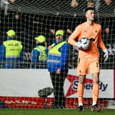 West Ham loanee stopper Brian Kinnear on the ball for Falkirk (Pictures: Michael Gillen)