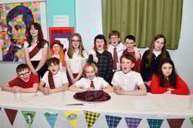 Pupils in Primary Seven enjoying their Burns afternoon,