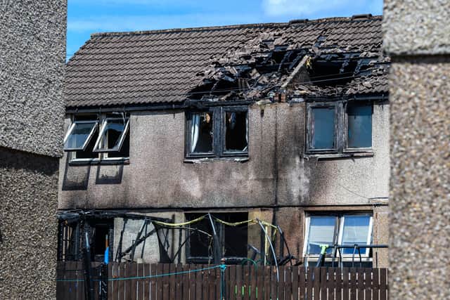 The aftermath of the devastating fire in Ladeside Crescent (Picture: Michael Gillen)