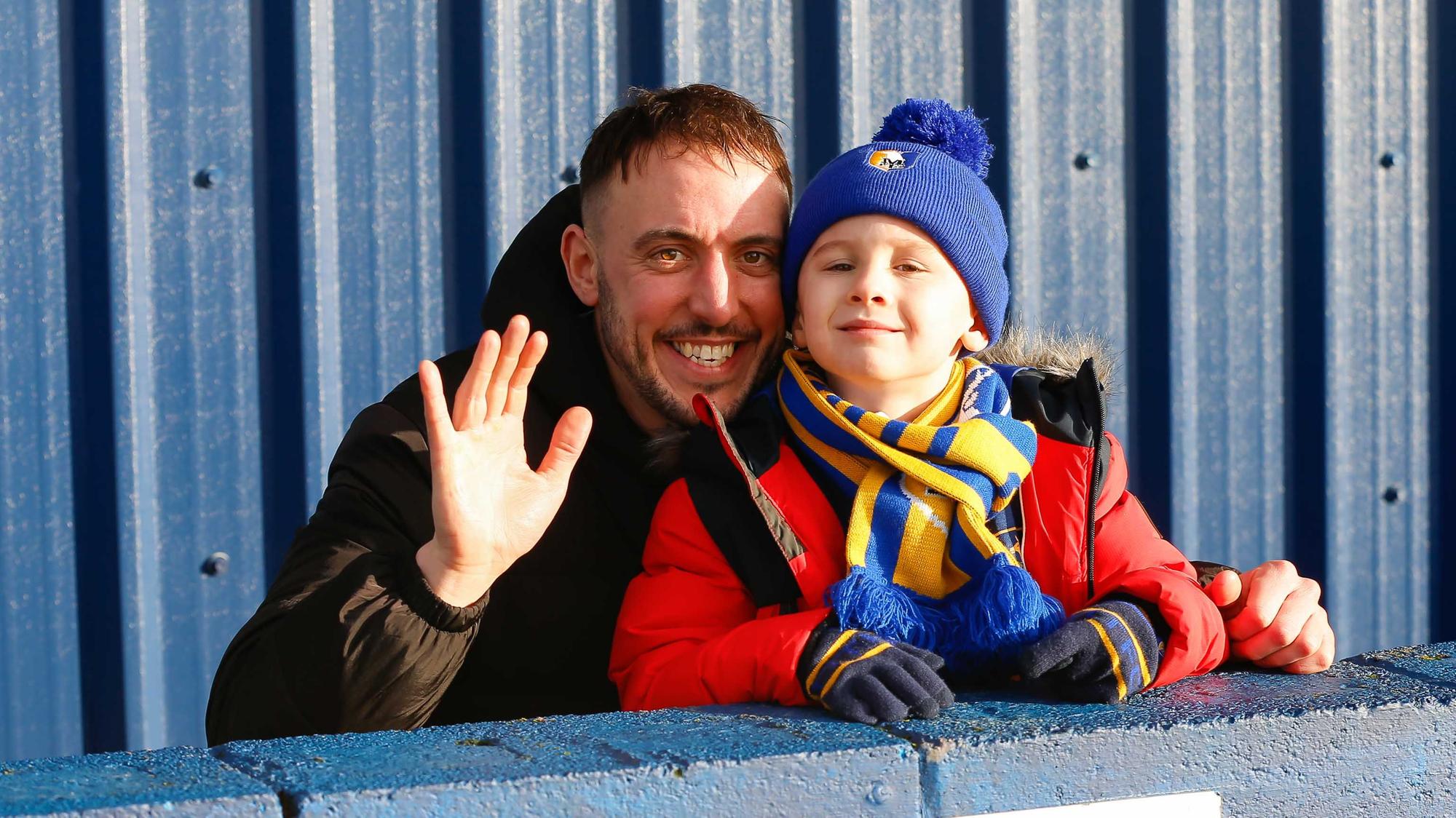 Mansfield Town fans at The Dunes Hotel Stadium for the match against Barrow.
