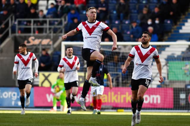 Calum Smith celebrates scoring the opener for the Diamonds (Pictures: Michael Gillen)