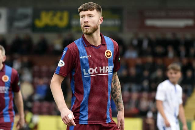 Matty Aitken opened the scoring for Stenhousemuir against Cove Rangers with a cracking strike from distance (Photo: Alan Murray)