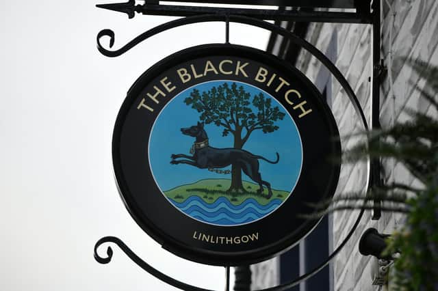 The Black Bitch pub in Linlithgow. Owners Greene King want to rename it The Black Hound. Picture Michael Gillen.