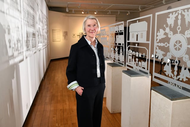 Artist Diana Forster with her work now on display in the Park Gallery.