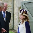 King Charles met Bo'ness Fair Queen Lexi Scotland on a visit to Kinneil House, just days after she was crowned.  (Pic: Michael Gillen)