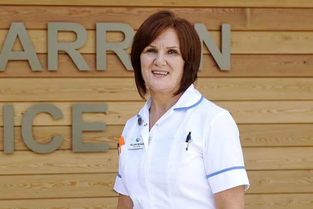 Strathcarron Hospice nurse Gillian McNab is taking on a wing walk and loop de loop for the service and Scottish Huntington's Association. Picture: Michael Gillen.