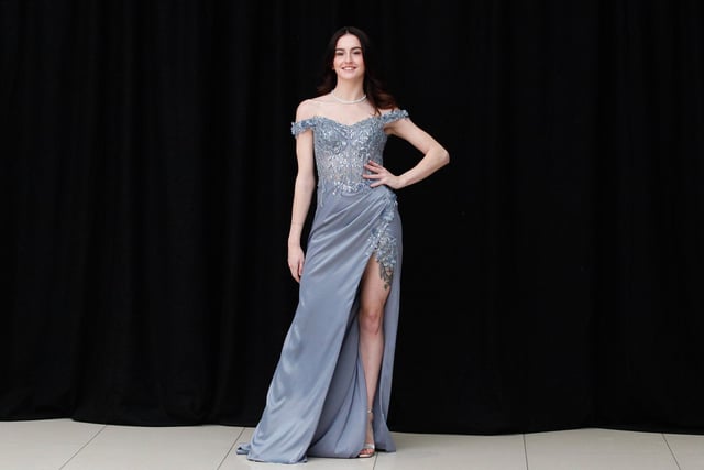 A silver grey gown to stun on the dance floor