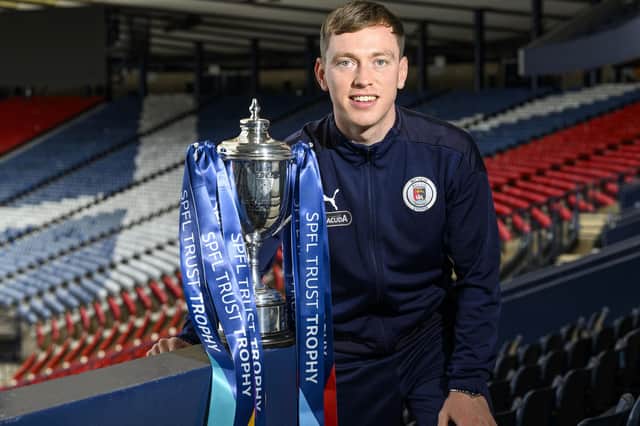 Bo'ness United ace JJ Henderson at cup draw (Pic Craig Watson)