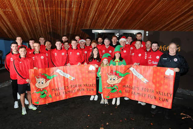 Camelon Juniors, including kitman and Maggie's supporter Cammy Shanks, have signed up for the Maggie's virtual elf run. Picture: Michael Gillen.