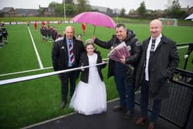 Alex Totten who brought a Falkirk XI to play Dunipace at the opening of the new playing surface at Westfield Park in October 2018