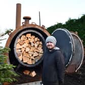 Sean Kerr of Sustainable Thinking Scotland CIC in Bo'ness where they baked the wood to make biochar which many uses, one of them as a natural fertiliser. Pic: Michael Gillen