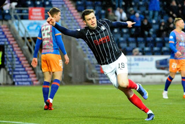 Anton Dowds celebrates scoring the equaliser