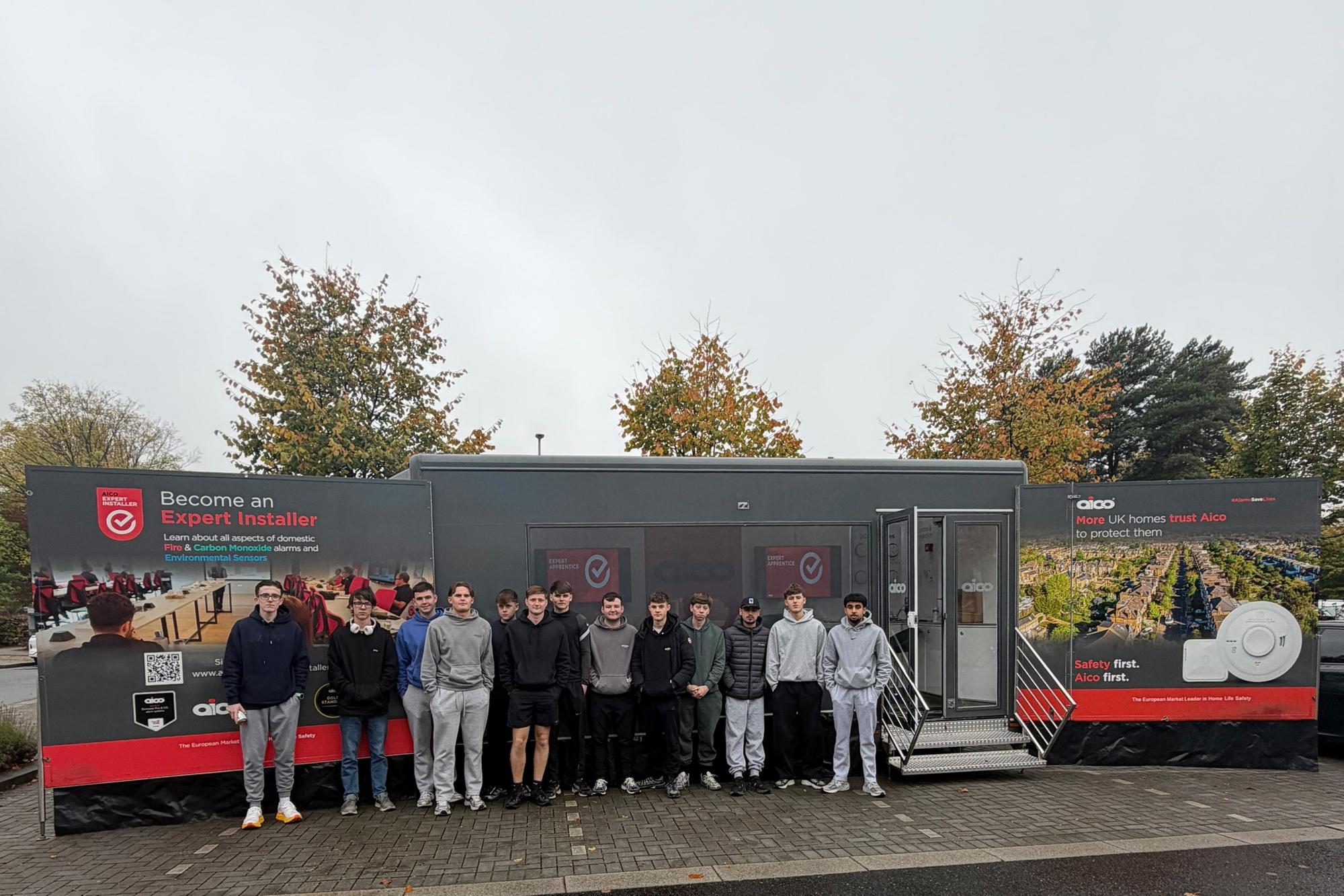 Student electricians at Forth Valley College's Falkirk campus benefitted from expert advice and a mobile training unit visit