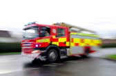 A crane is on fire on the M876