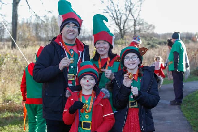The Sigurdson family from Bonnybridge who took part in last year's Elf Run