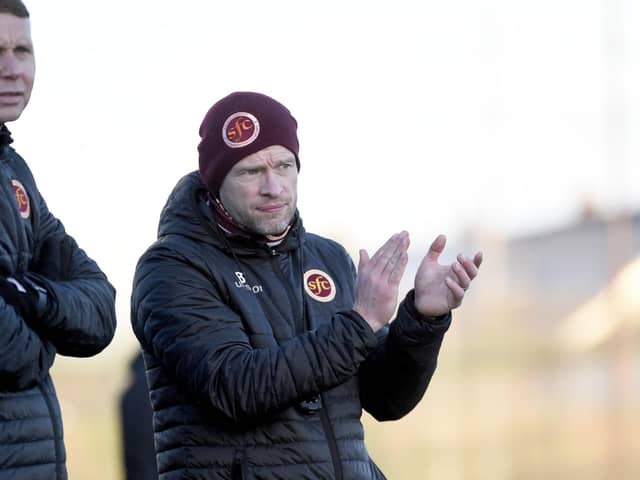Stenhousemuir surged to a 16-point lead at the top of League Two after a 1-0 win over seventh-placed Stranraer last Saturday afternoon at Ochilview Park (Pictures by Alan Murray)
