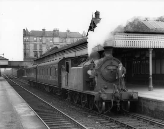 A steam locomotive at Grahamston Station.