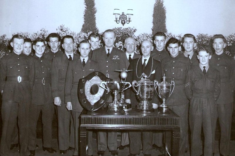 Falkirk 470 Squadron shows off an impressive array of silverware during and wards night in the past
