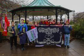 Falkirk Trades Union Council organised Saturday’s meeting as part of a month-long national campaign being run by the Scottish Trades Union Congress. Pic: Scott Louden