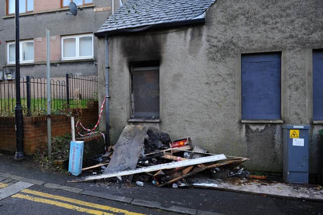Leigh's Deli and Takeaway in Bo'ness was devastated by a fire thought to have started in its kitchen in the early hours of Sunday morning. Picture: Michael Gillen.