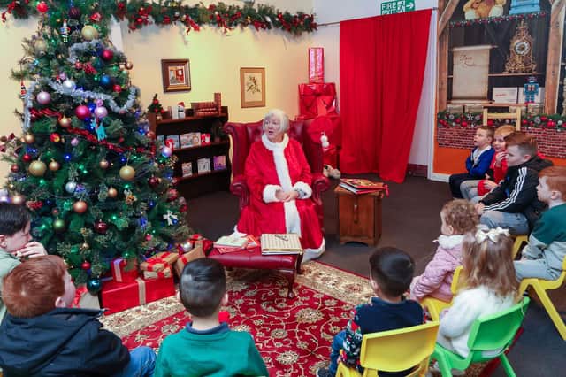 Mrs Claus has opened up her living room to share stories and songs with youngsters in the run up to Christmas.  Pic: Scott Louden.