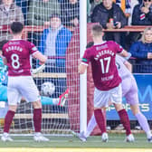 Stenhousemuir ace Michael Anderson scores to make it 1-0 against Raith Rovers (Photo: Alan Harvey/SNS Group)