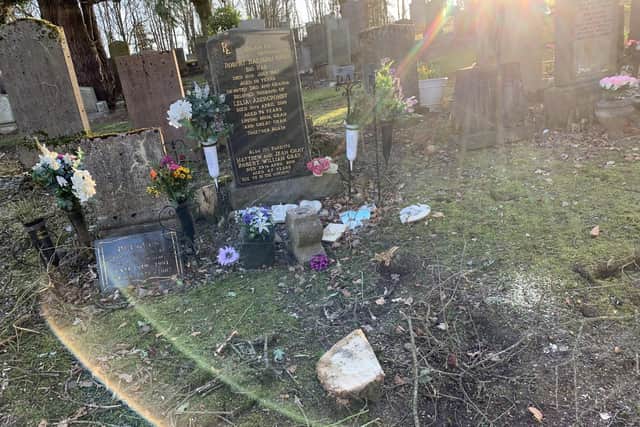 Falkirk Council workmen accused of not tidying up graves after tree cutting in Denny Old Cemetery