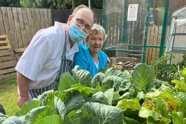Newcarron Court Care Home staff and residents worked together to maintain a fruit, vegetable and herb garden. Contributed.
