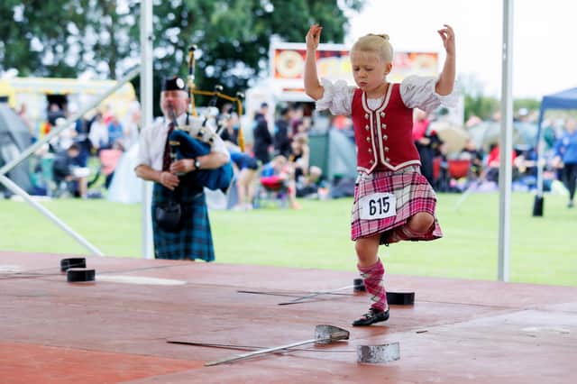 One young dancer goes through her paces at Airth Highland Games 2023. Pic: Mark Ferguson