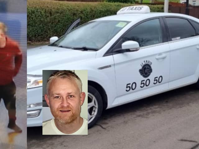Police released the CCTV image of Scott, from Kirkcaldy, in the Coatbridge, along with a photo of the taxi he has access to.