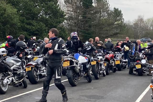 The bikers left from the Falkirk Wheel and made their way to Kinross.