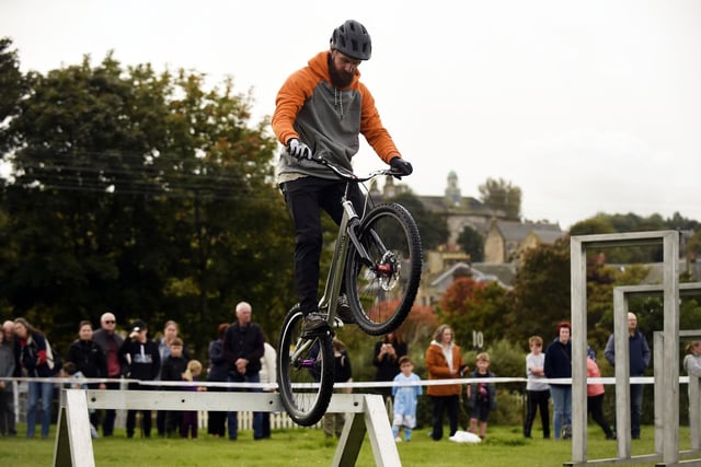 The 3SIXTY Bicycle Stunt team put on a show at the Foreshore on Saturday.