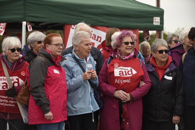 The sponsored walk at the Kelpies and the Helix Park was organised to raise money for the charity, Christian Aid.