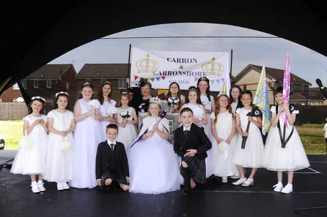 The royal party at the Carron and Carronshore Gala Day on Saturday.  Pictures: Alan Murray.