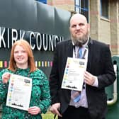 Roddy Hamilton, energy and climate change officer, Claire Gibson, lead climate change officer, and Councillor Bryan Deakin, climate change spokesperson