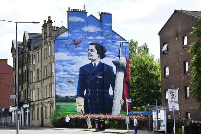 A mural of Winnie Drinkwater has been painted on a gable end in Glasgow’s Cardonald area. Pic: John Devlin  ​