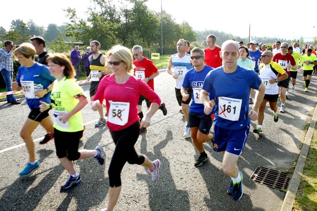 Lots of colourful running kit.