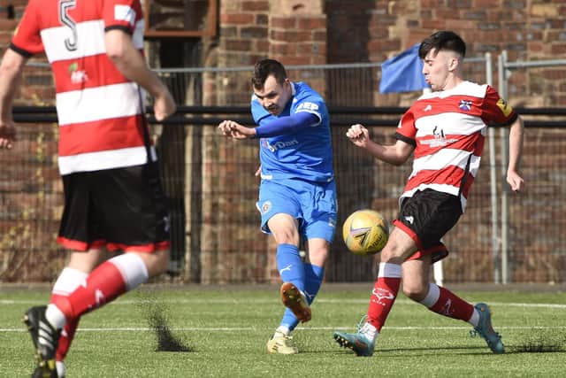 Bo'ness Athletic go forward against Armadale Thistle (Pics by Alan Murray)