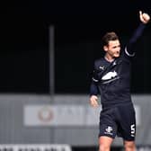 Liam Henderson at the end of the game on Saturday: Falkirk beat Clyde 4-0 (Pics by Michael Gillen)